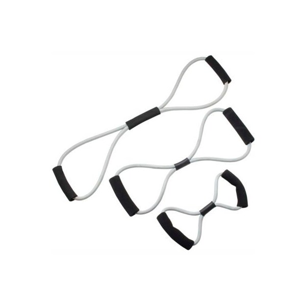 Fabrication Enterprises CanDo BowTie Tubing Exerciser, Full Body Set -14", 22", 30", Silver, 3/Set - 1437870