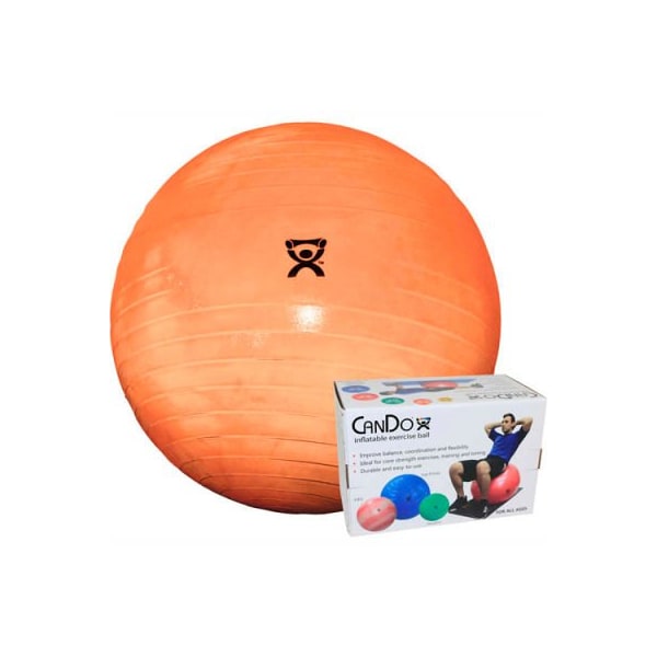 Fabrication Enterprises CanDo Deluxe ABS Inflatable Exercise Ball, Extra Thick, Orange, 55 cm (22") - 30-1852