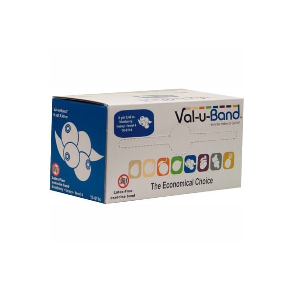Fabrication Enterprises Val-u-Band Latex Free Exercise Band, Blueberry - Level 4, 6 Yard Roll/Box - 1539407