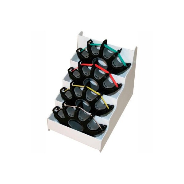 Fabrication Enterprises CanDo Digi-Extend Hand Exerciser Set, 4 Exercises with 64 Bands and Metal Rack - 10-0757