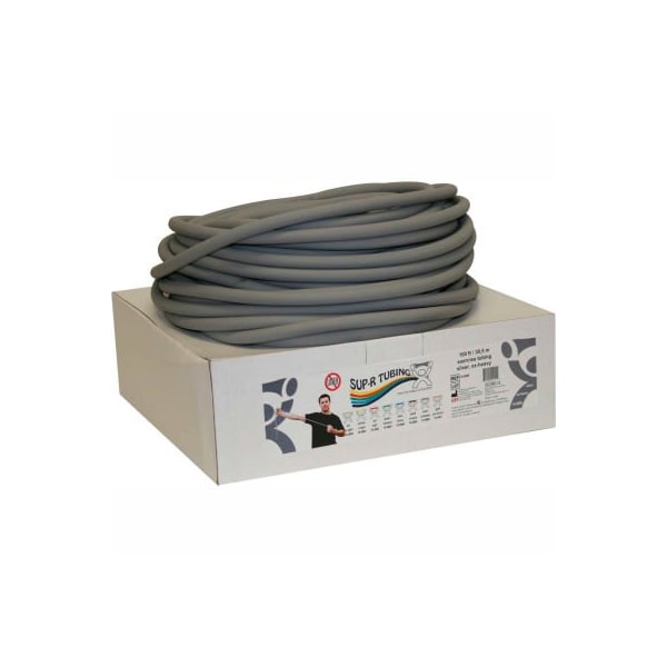 Fabrication Enterprises Sup-R Tubing Latex Free Exercise Tubing, Silver, 100' Roll/Box - 1448827