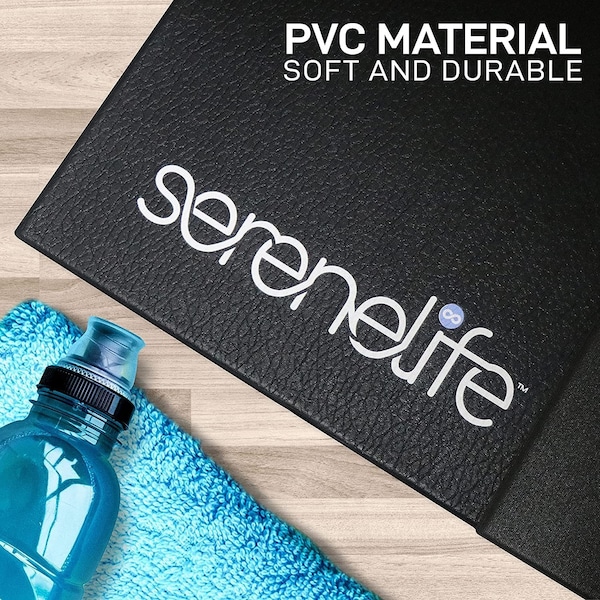 Serenelife PVC Bike Mat - Durable with Non-Slip Texture, Portable & Easy to Store - SLBIKEMT
