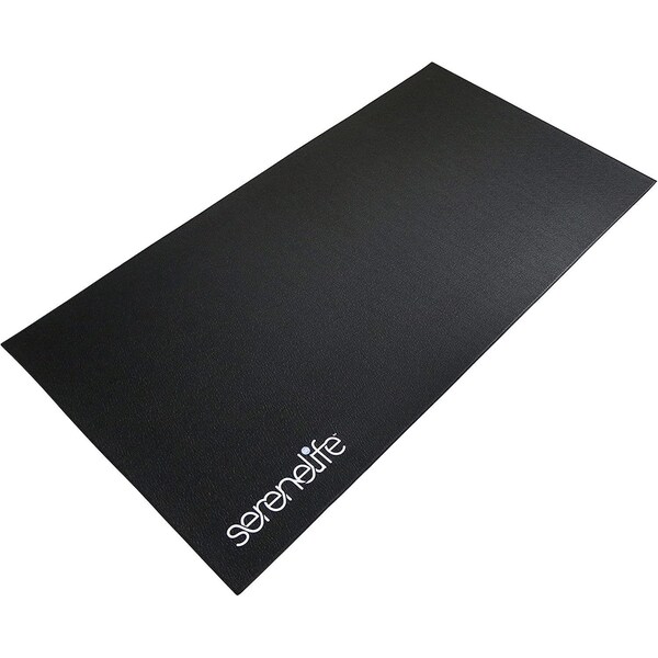 Serenelife PVC Bike Mat - Durable with Non-Slip Texture, Portable & Easy to Store - SLBIKEMT