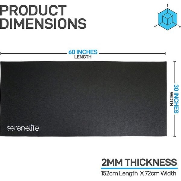 Serenelife PVC Bike Mat - Durable with Non-Slip Texture, Portable & Easy to Store - SLBIKEMT