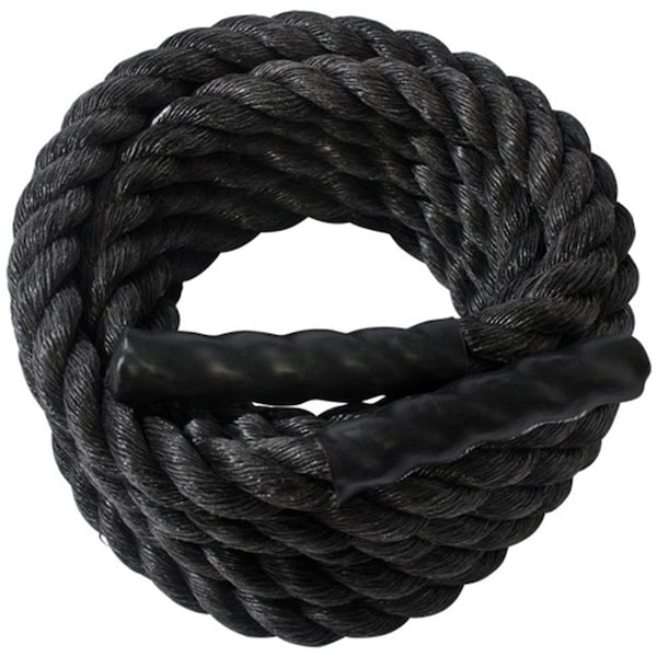 T-Care 1.5 in. 50 ft. Fitness Ropes - Black - T-3200019