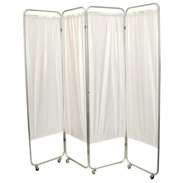 Fabrication Enterprises Fabrication Enterprises 65-0110W 6 mm Thick Standard 3-Panel Privacy Screen with Casters; Vinyl; White - 65-0110W