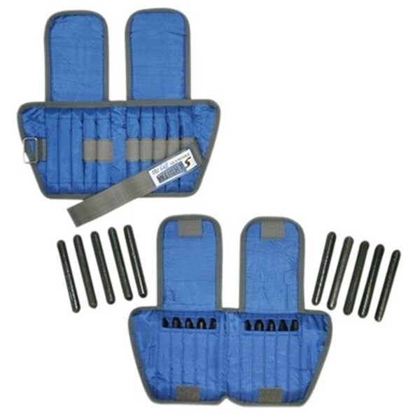 Fabrication Enterprises Fabrication Enterprises 10-3332-2 10 lbs Cando Adjustable Ankle Weight; Blue - 2 Each - 10-3332-2