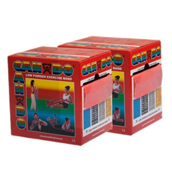 Cando International Low Powder Exercise Band, 100 yards - Red, Light, 2PK - CANDO-10-5492