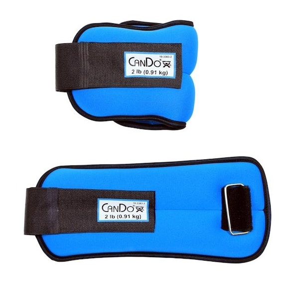 Cando International Cando 10-3383-2 4 lbs Set Weight Straps Set; Blue - 10-3383-2
