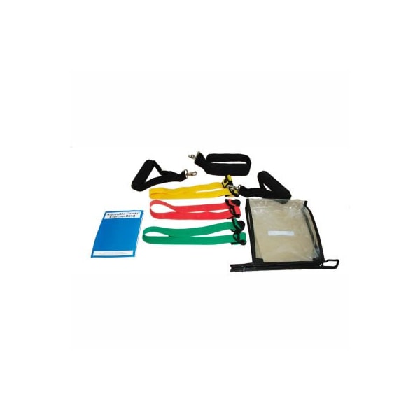 Fabrication Enterprises CanDo Adjustable Exercise Band, 3 Band Set -Yellow, Red, Green) - 486779
