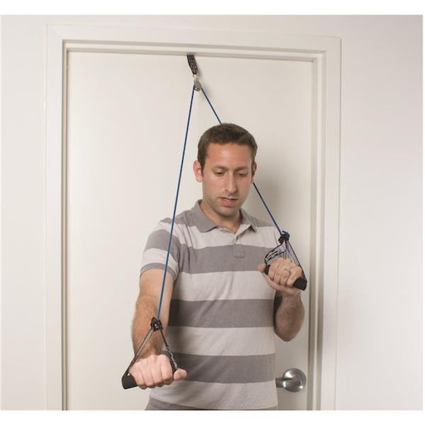 Cando International Cando 10-5043 Shoulder Pulley with Exercise Tubing & Handles; Blue - Heavy - 1148232