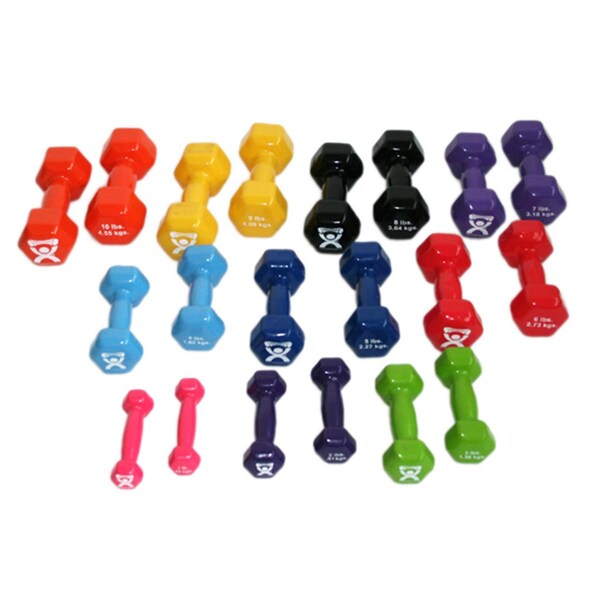 Fabrication Enterprises Cando Vinyl Coated Dumbbell- 20 Piece Set, 20PK - 10-0565