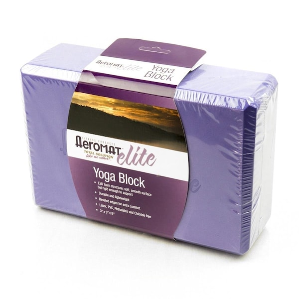 Aeromat 3 x 6 x 9 in. Yoga Block, Purple - 32509