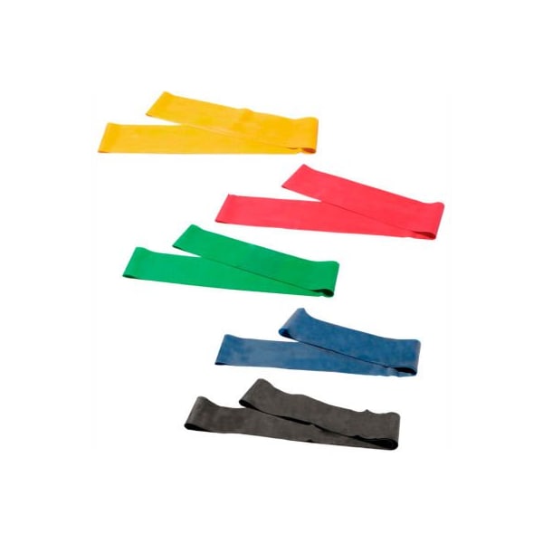 Fabrication Enterprises CanDo Exercise Band Loop, 30" Long, 5 Color Set, 10 Sets - 10-5299-10