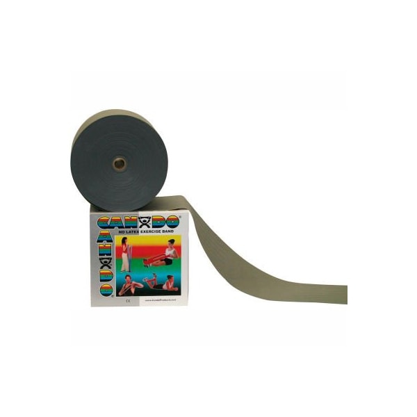 Fabrication Enterprises CanDo Latex-Free Exercise Band, Silver, 50 Yard Roll, 1 Roll/Box - 1361169