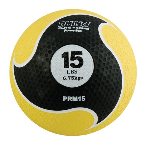 Champion Sports 15 lbs Rhino Elite Medicine Ball, Yellow - CH56060