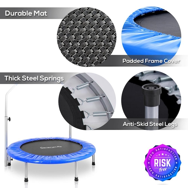 Serenelife Sports Jumping Fitness Trampoline, Adult Size - SLSPT409