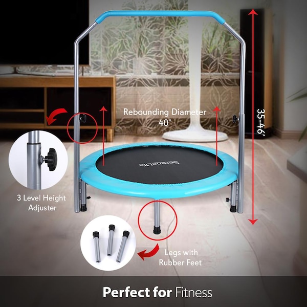 Serenelife Spring-Less Sports Jumping Fitness Trampoline, Adult Size, SLELT403 - SLELT403
