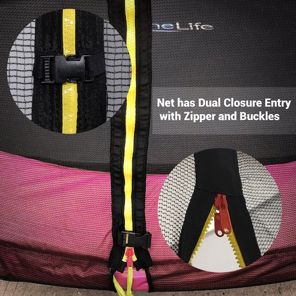 Serenelife Outdoor Backyard Jumping Trampoline, SLTRA10PNK - SLTRA10PNK