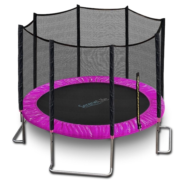 Serenelife Outdoor Backyard Jumping Trampoline, SLTRA10PNK - SLTRA10PNK
