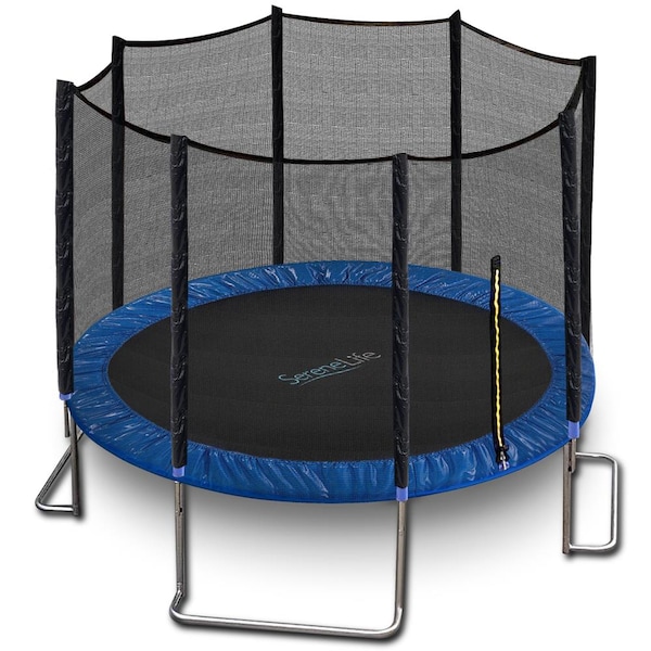 Serenelife 12Ft Trampoline With Outer Safety Net - SLTRA12BL