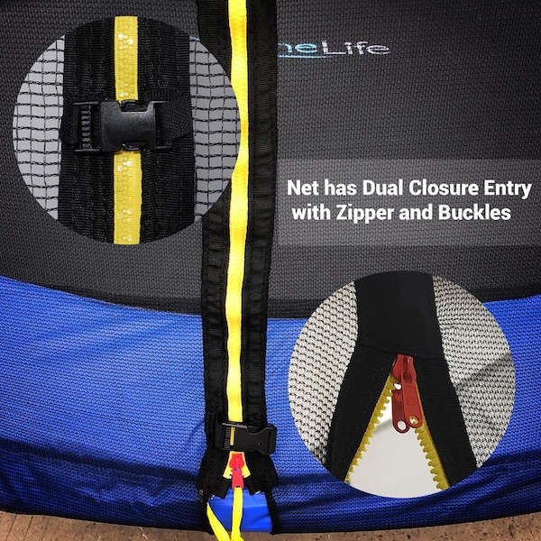 Serenelife 12Ft Trampoline With Outer Safety Net - SLTRA12BL