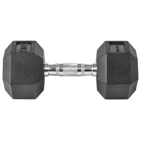 Lifeline Fitness Hex Rubber Dumbbell, 30lbs - LLHRD30