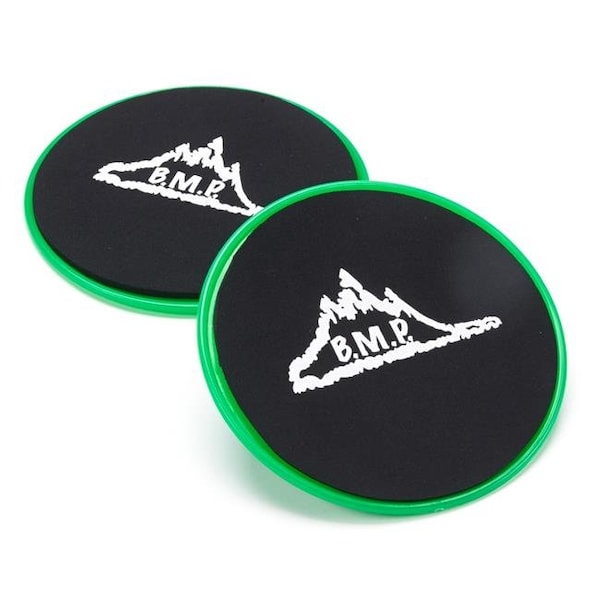 Black Mountain Products Black Mountain Products Sliders Green Green Core Exercise Sliders with Gliding Discs - Set of 2 - SLIDERS GREEN