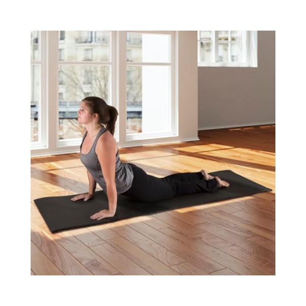 Leisure Sports Extra Thick Yoga Mat, Non-Slip Comfort Foam, Durable Exercise Mat For Fitness, Pilates (Black) - 666662WEC