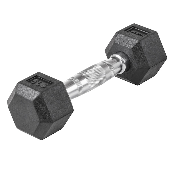 Lifeline Fitness Hex Rubber Dumbbell, 5lbs - LLHRD5