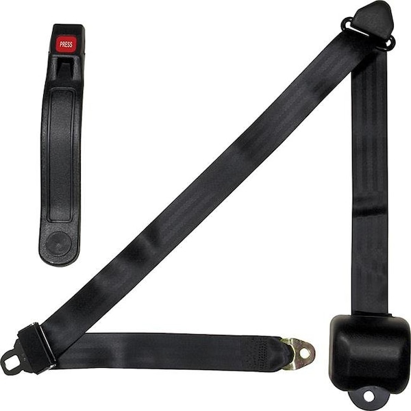 Allstar Performance Allstar Performance ALL98115 3-Point Retractable Seat Belt; Black - ALL98115