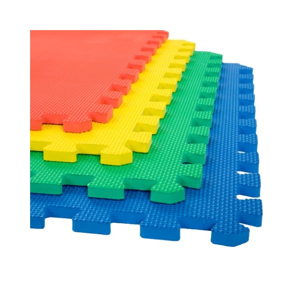 Fleming Supply Fleming Supply Foam Floor Mat Tiles, 4 Interlocking 24 x 24 Pieces, Padding for Classrooms - 920625DJM