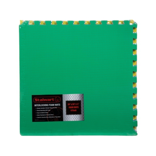 Fleming Supply Fleming Supply Foam Floor Mat Tiles, 4 Interlocking 24 x 24 Pieces, Padding for Classrooms - 920625DJM