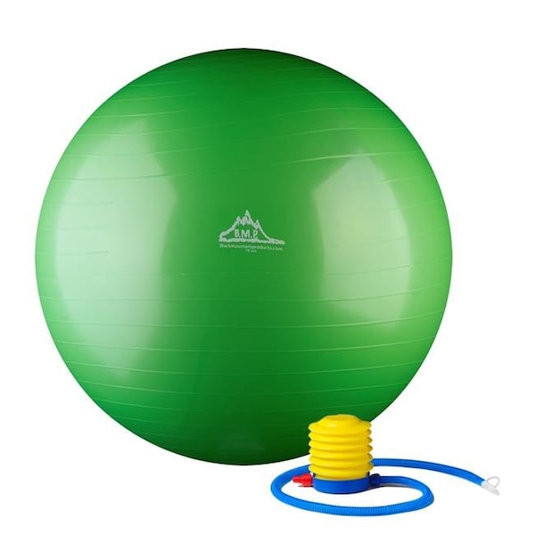 Black Mountain Products Black Mountain Products 55cm Green Gym Ball 55 cm Static Strength Exercise Stability Ball with Pump; Green - 55CM GREEN GYM BALL
