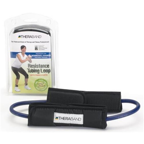 Theraband Professional Resistance Tubing Loop with Padded Cuffs, Black - 21434