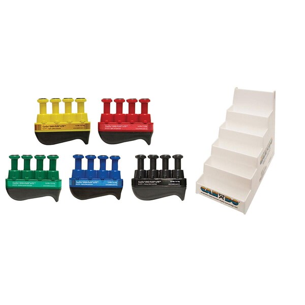 Digi-Flex Fitness Hand Exerciser with Plastic Stand - Set of 5 - DI128880