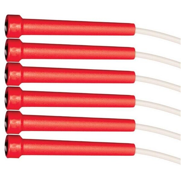 Champion Sports Champion Sports RSR7SET 7 ft. Rhino High Performance Licorice Speed Rope Set; White & Purple - Set of 6 - RSR7SET