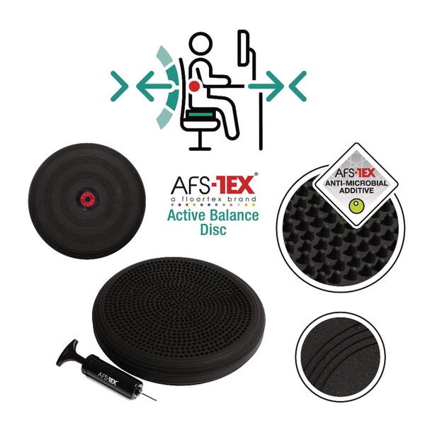 Floortex ATS-TEX Active Balance Disc, 13" Diameter, Midnight Black - FCBD1313RBK