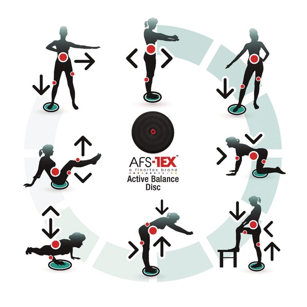 Floortex ATS-TEX Active Balance Disc, 13" Diameter, Midnight Black - FCBD1313RBK