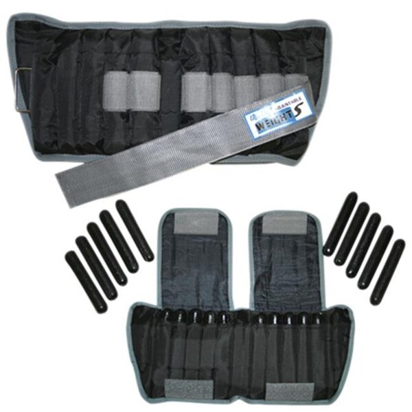 Fabrication Enterprises Fabrication Enterprises 10-3333-2 Cando Adjustable Ankle Weight; Black - 20 lbs; 2 Count - 10-3333-2