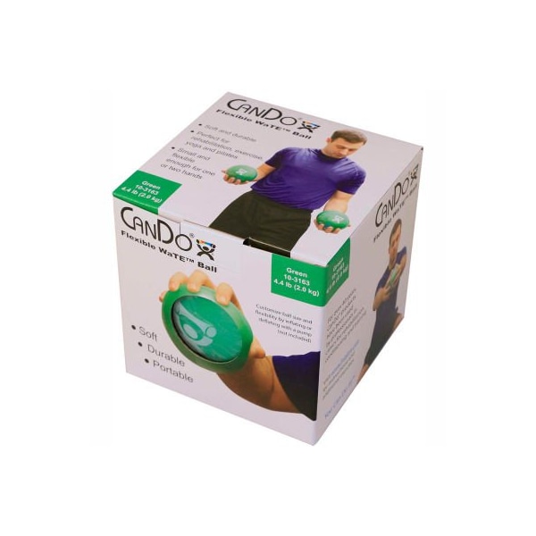 Fabrication Enterprises CanDo WaTE Hand-held Weighted Ball, Green, 2 kg/4.4 lb. - 461576