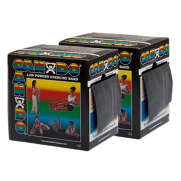 Cando International Low Powder Exercise Band, 100 yards - Black, X Heavy, 2PK - CANDO-10-5495