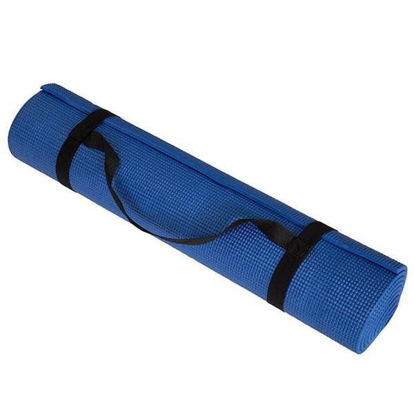 Wakeman Wakeman 80-5135-BLUE Double Sided Comfort Foam Durable Non Slip Yoga Mat for Fitness Pilates & Workout with Carrying Strap - Blue - 80-5135-BLUE