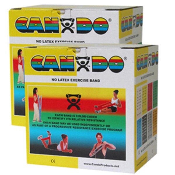 Cando International Latex Free Exercise Band, 100 yards - Yellow, X Light - CANDO-10-5651