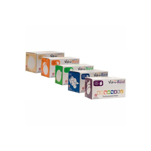 Fabrication Enterprises Val-u-Band Latex Free Exercise Band, 6 Yard Roll/Box, 5 Color Set - 1540868