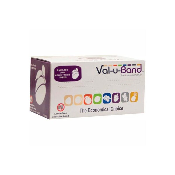 Fabrication Enterprises Val-u-Band Latex Free Exercise Band, Plum - Level 5, 6 Yard Roll/Box - 1539772