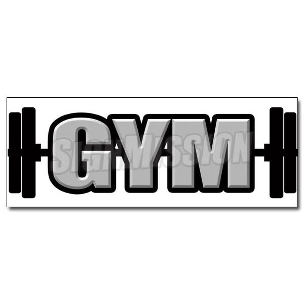 Signmission GYM DECAL sticker gymnasium workout health club exercise weights - D-36 GYM