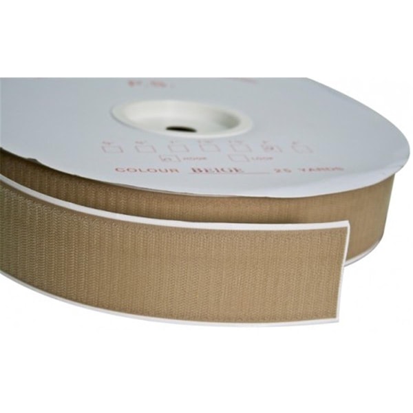 Fabrication Enterprises Fabrication Enterprises 24-7030T 2 in. Fabric Hook and Eye Self-Adhesive Hook; 25 yards Dispenser Box; Tan - 24-7030T
