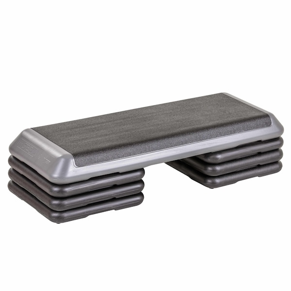 The Step Health Club Size Platform With Six 6 Original Risers - Grey - F1036