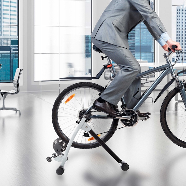 Rad Sportz Bike Trainer, Convert Bicycles into Stationary Exercise Bike, Silver, Indoor Riding All Year Round - 83-DT5063